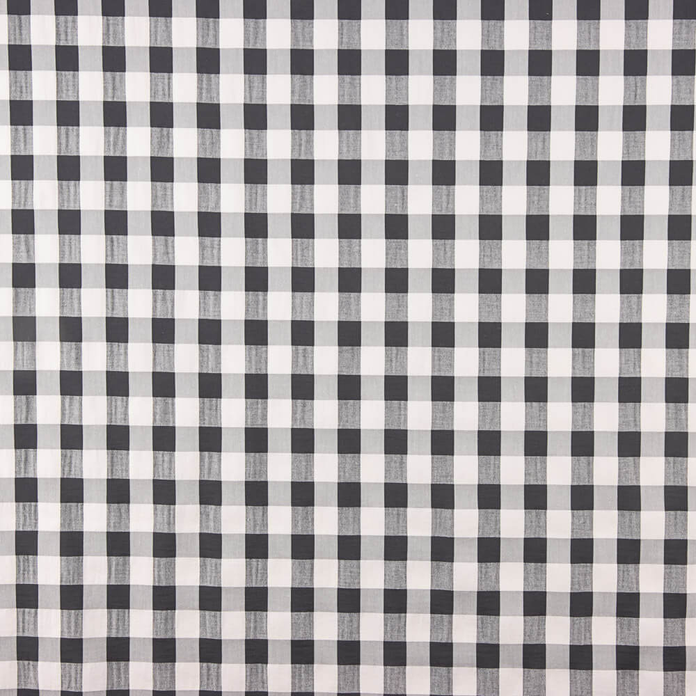 Algodão Seersucker Xadrez Maxi Preto - Ribes y Casals