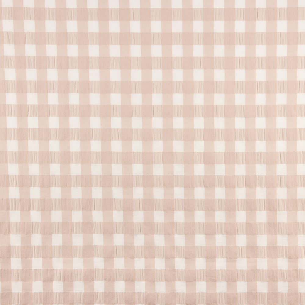 Algodão Seersucker Xadrez Rosa Palo - Ribes y Casals