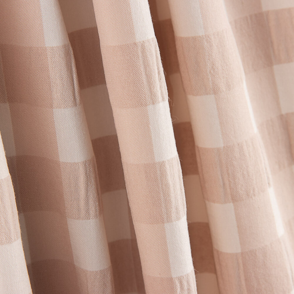 Algodão Seersucker Xadrez Rosa Palo - Ribes y Casals