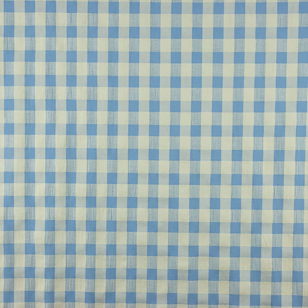 Algodão Seersucker Xadrez Maxi Azul-Verde - Ribes y Casals