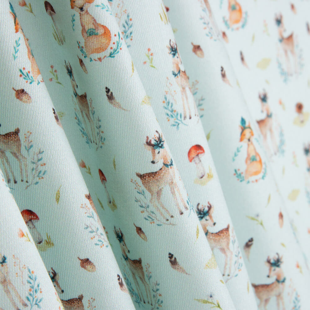 Viyela Algodão Esquilos Sálvia - Ribes y Casals