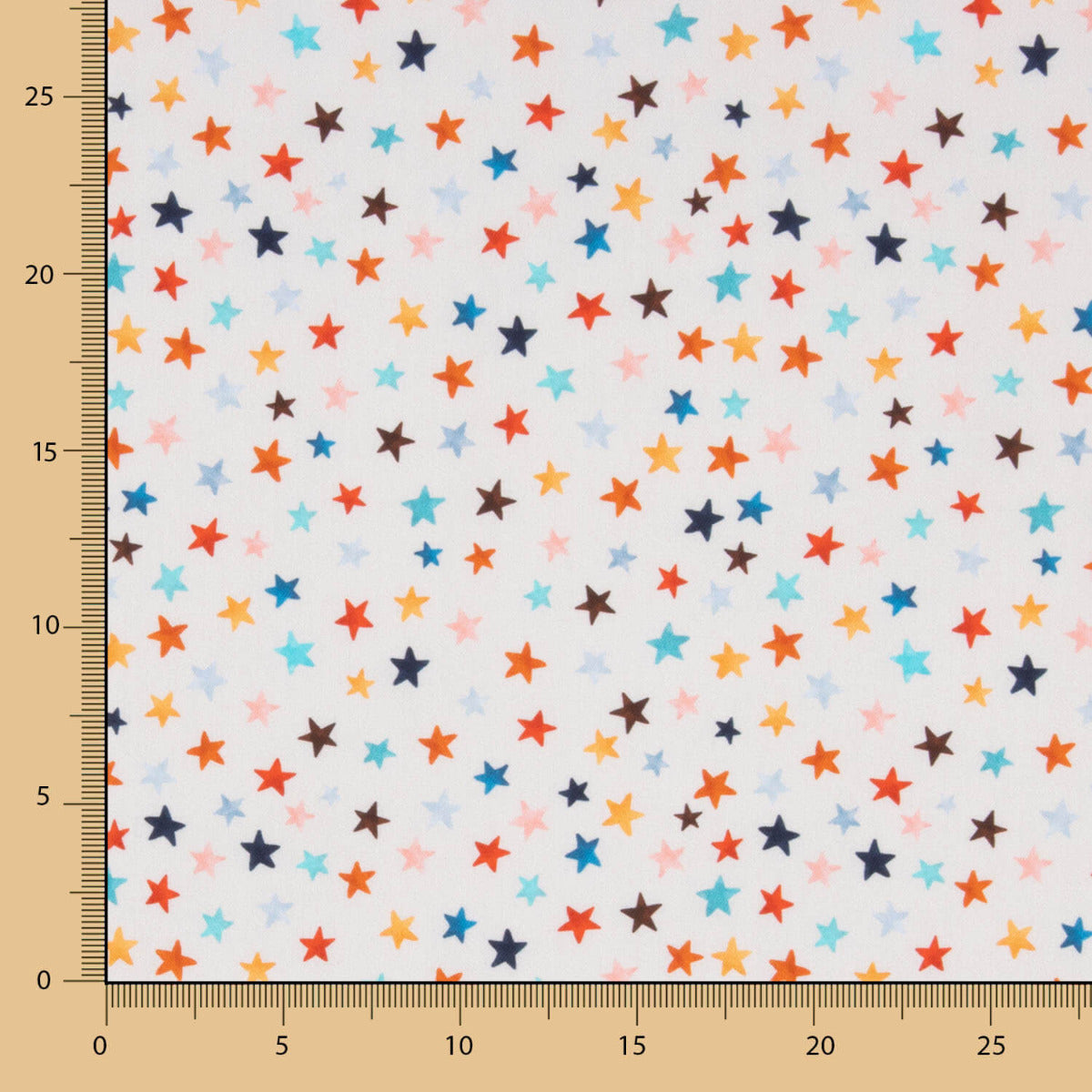 Viyela Algodão Multi Estrelas Camel Claro - Ribes y Casals