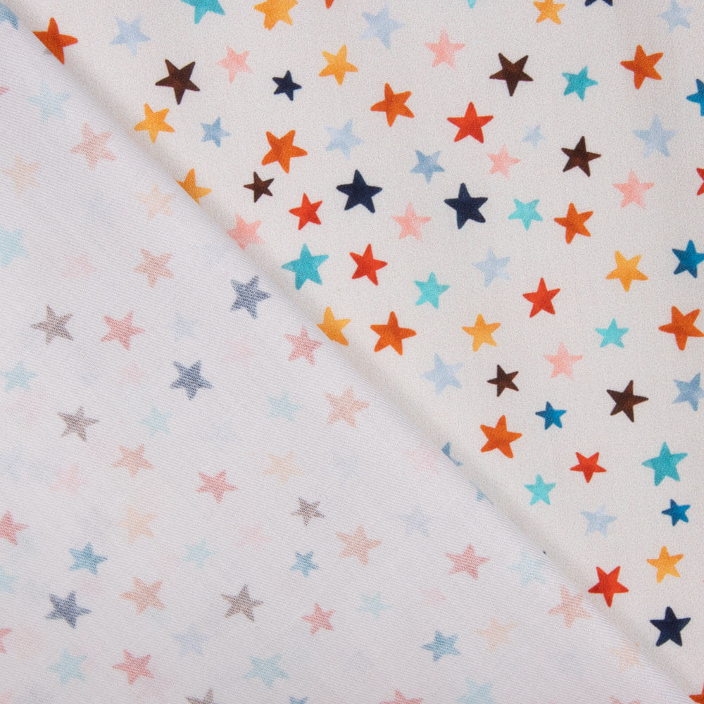 Viyela Algodão Multi Estrelas Camel Claro - Ribes y Casals