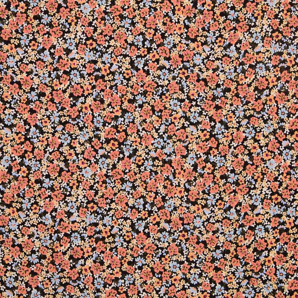 Vaiela Viscose Flores Preto - Ribes y Casals