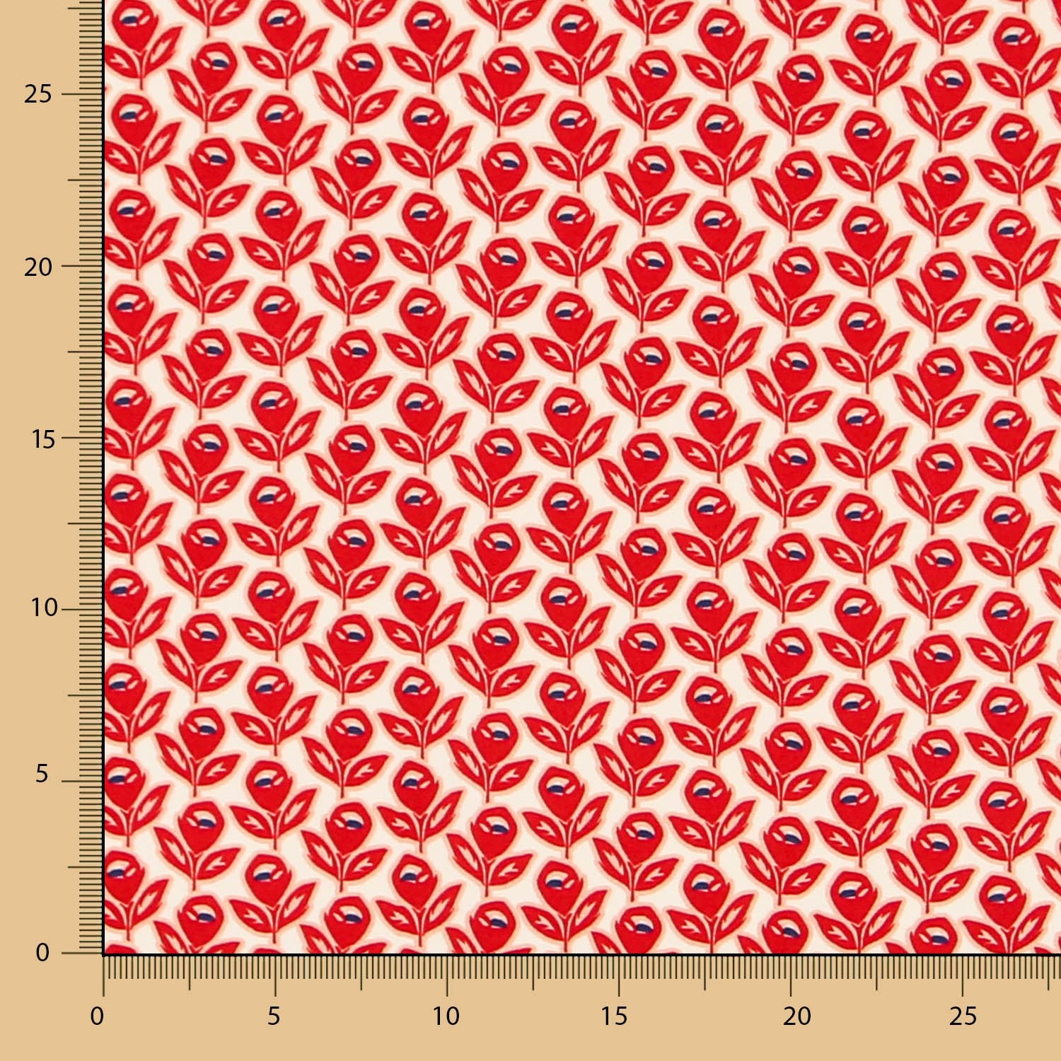 Viscose Papoilas Encarnada - Ribes y Casals