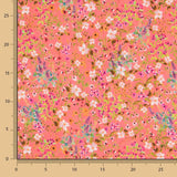Viscose Faixas Florais Preta - Ribes y Casals