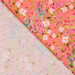 Viscose Faixas Florais Preta - Ribes y Casals