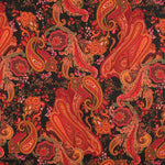 Tecido Viscose Paisley Delhi Preto - Ribes y Casals