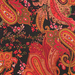 Tecido Viscose Paisley Delhi Preto - Ribes y Casals