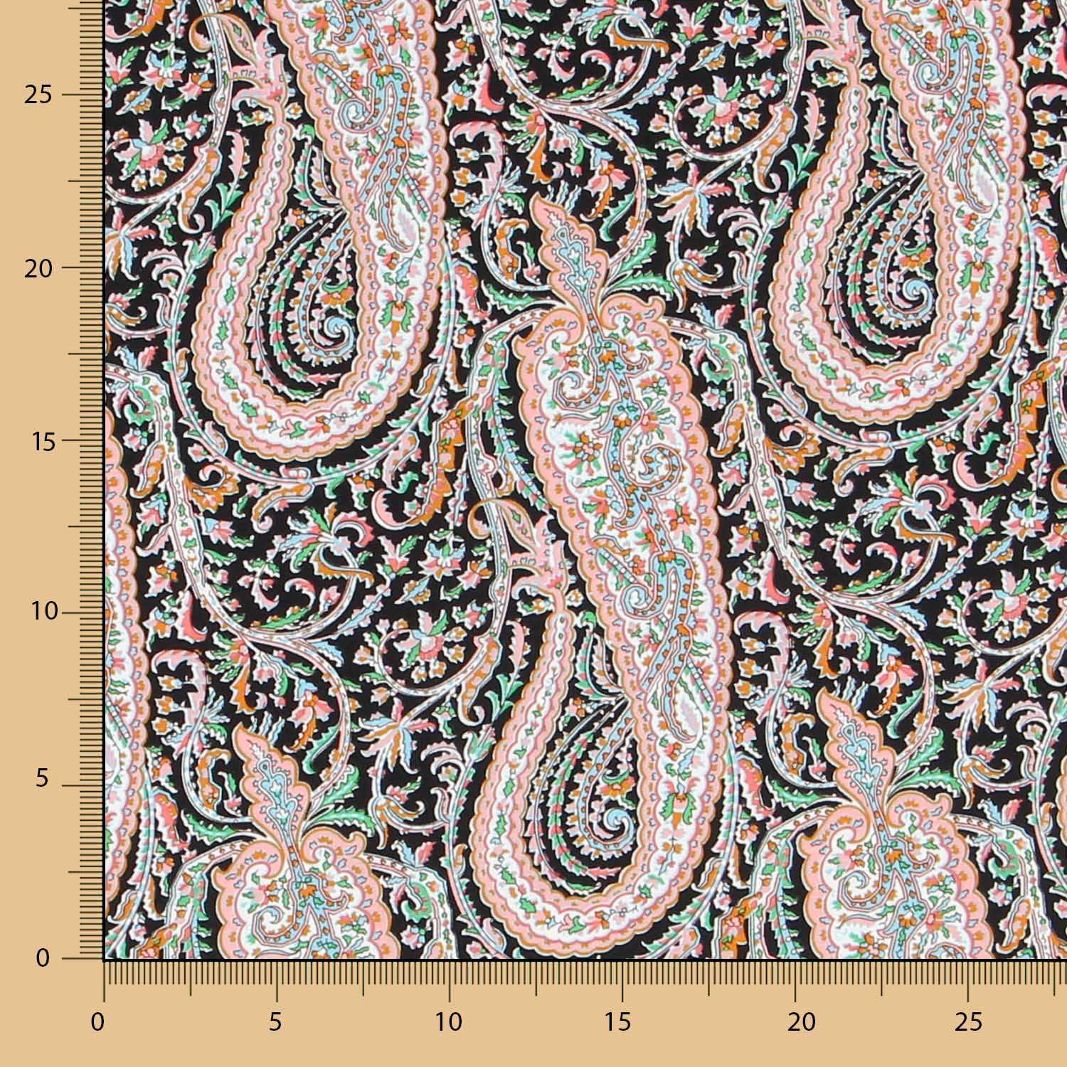 Tecido Viscose Paisley Floral - Ribes y Casals