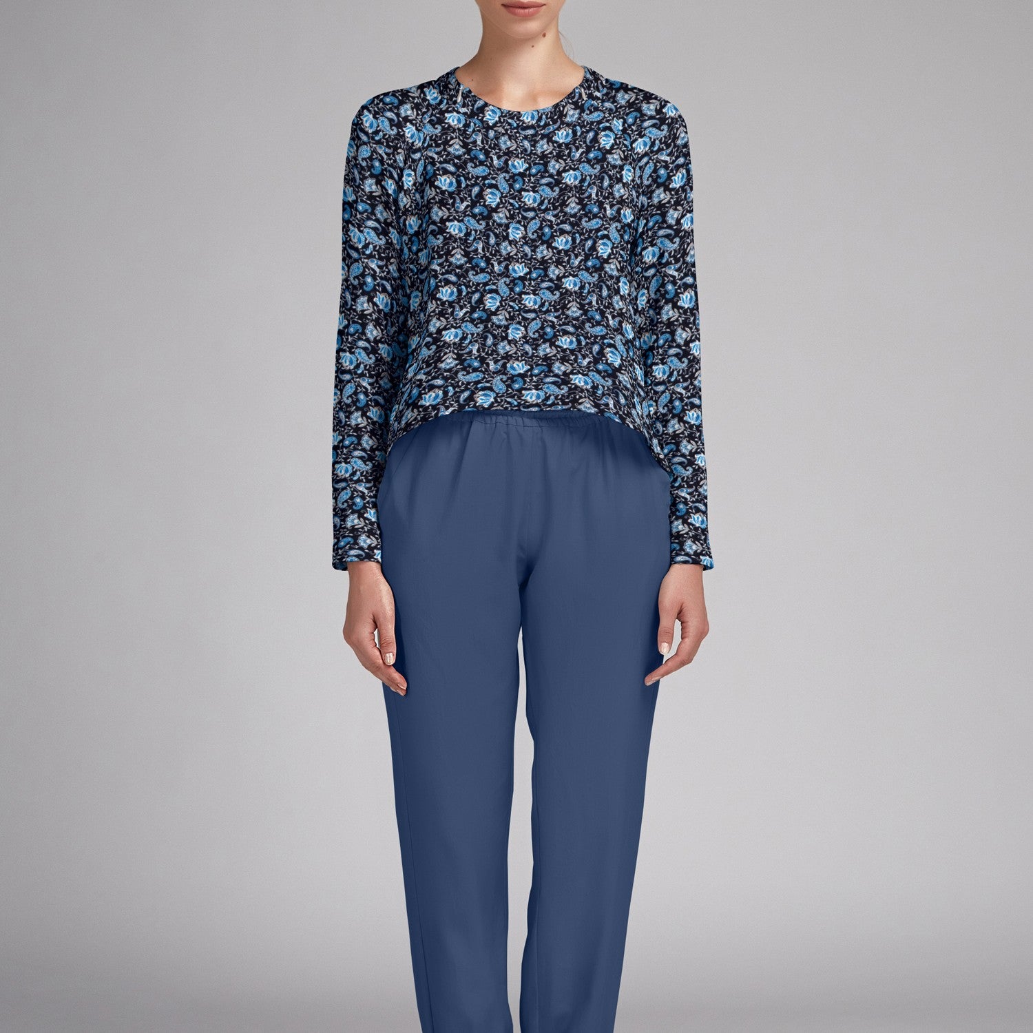 Viscose Palmeiras Azul Marinho - Ribes y Casals