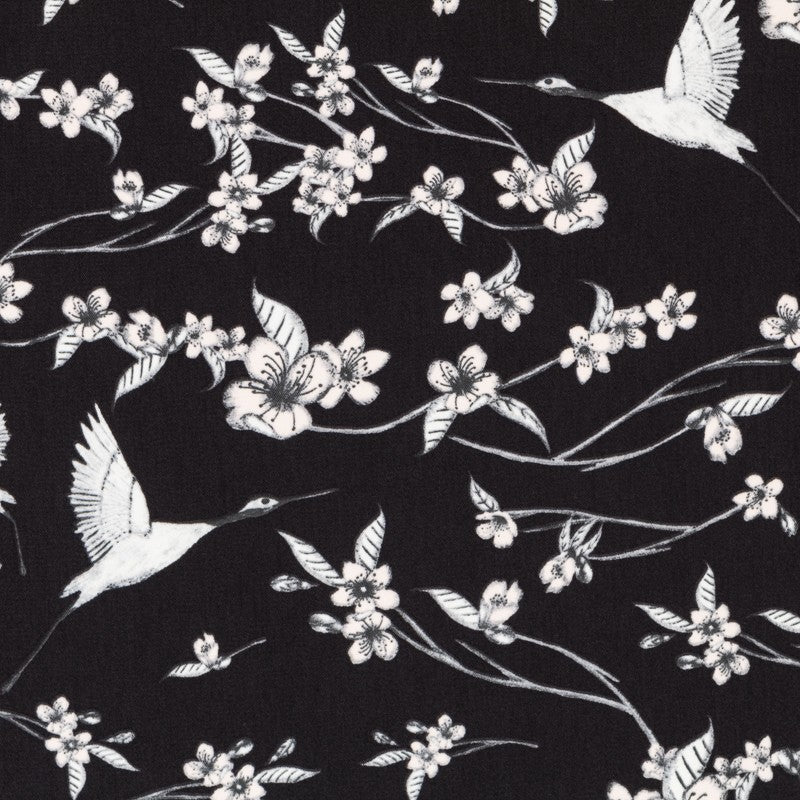 Crepe Marrocain Bouqet Verde Agua - Ribes y Casals