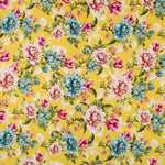 Tecido Viscose Rosas Amarelo - Ribes y Casals