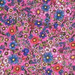 Viscose Faixas Florais Preta - Ribes y Casals