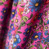 Viscose Faixas Florais Preta - Ribes y Casals