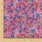 Viscose Faixas Florais Preta - Ribes y Casals