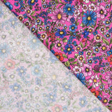 Viscose Faixas Florais Preta - Ribes y Casals