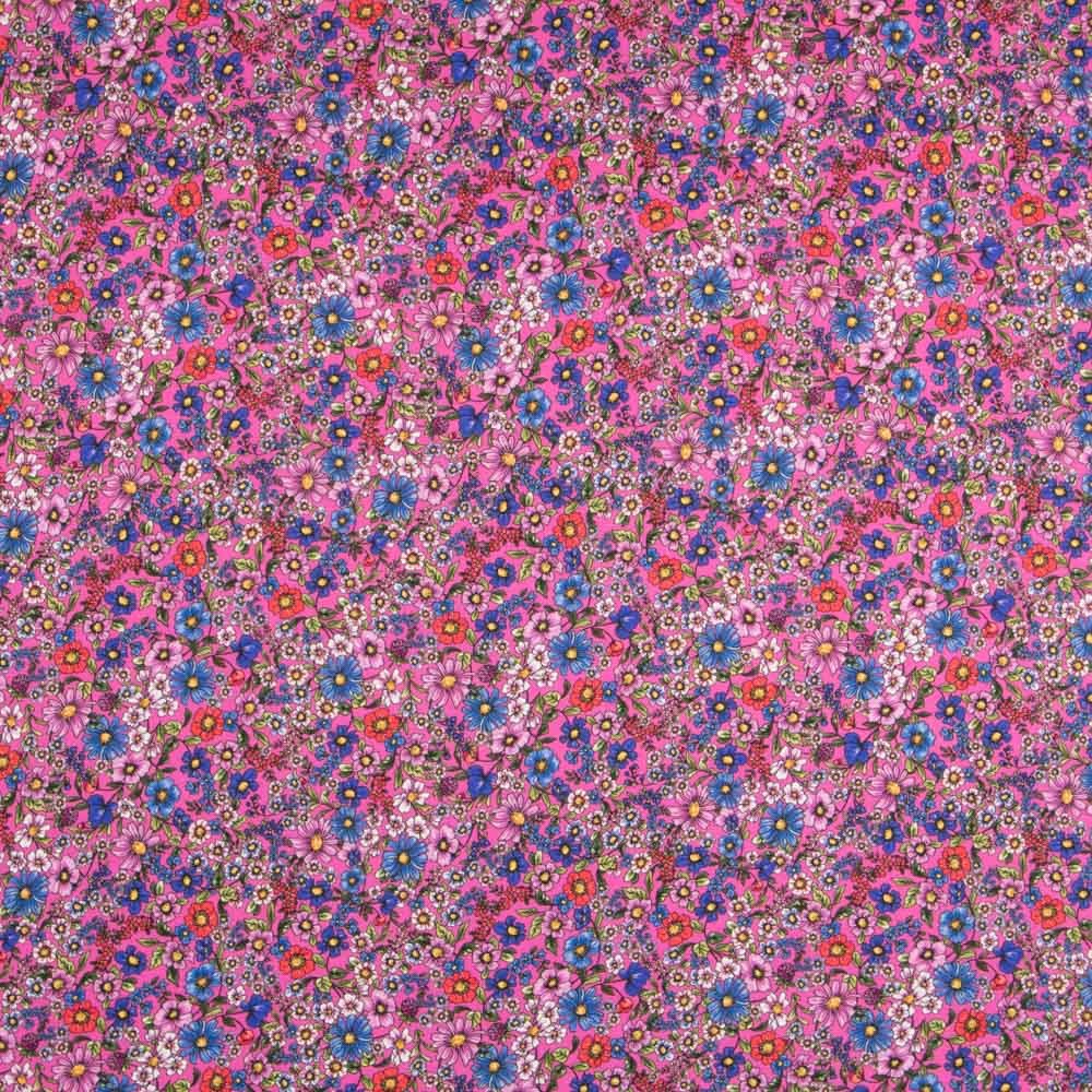 Viscose Faixas Florais Preta - Ribes y Casals