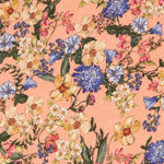 Viscose Faixas Florais Preta - Ribes y Casals