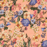 Viscose Faixas Florais Preta - Ribes y Casals