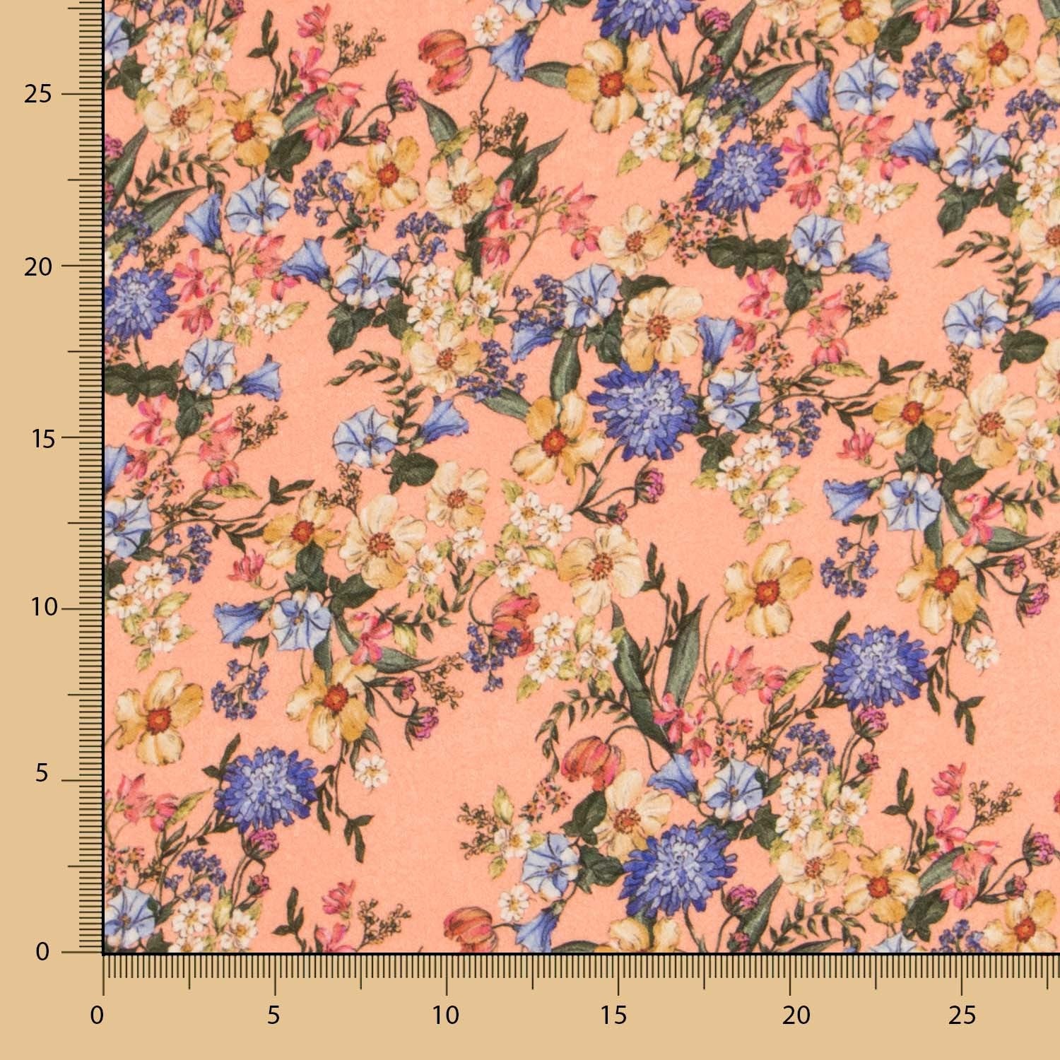 Viscose Faixas Florais Preta - Ribes y Casals