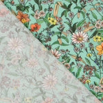 Viscose Faixas Florais Preta - Ribes y Casals