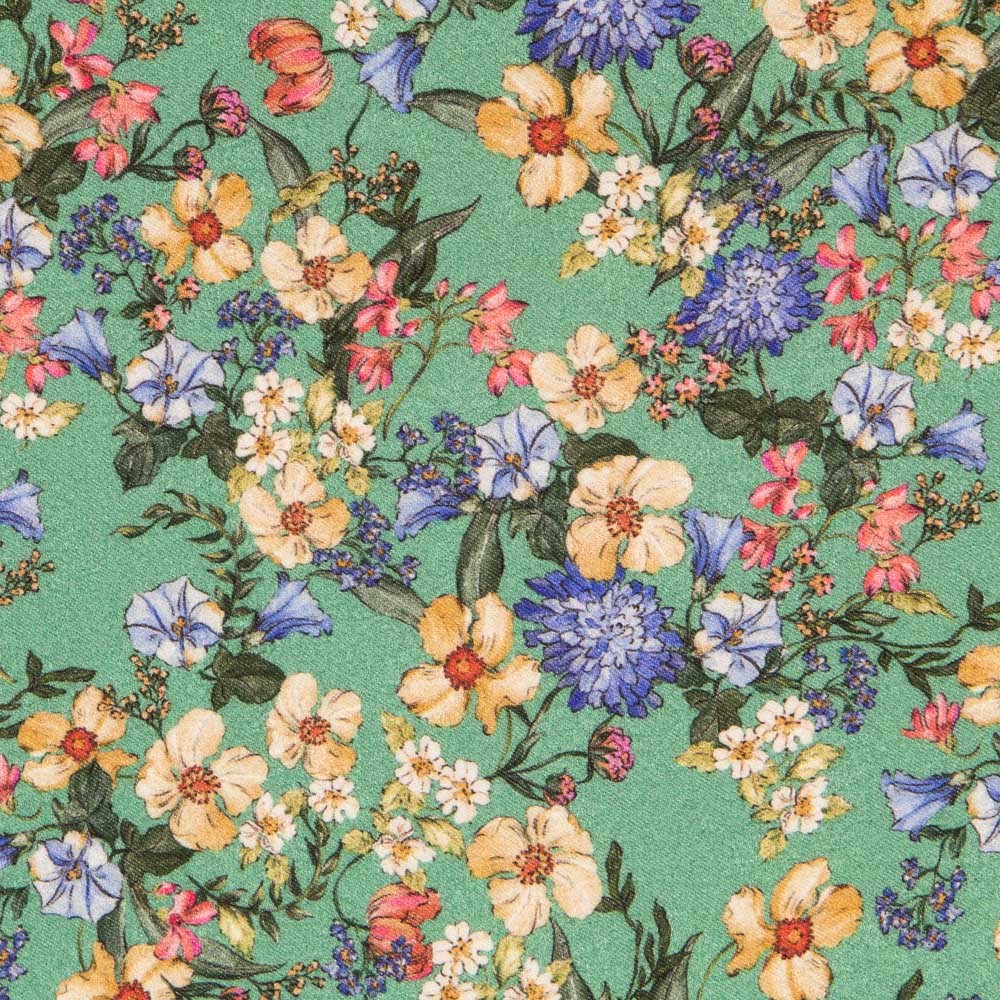 Viscose Faixas Florais Preta - Ribes y Casals