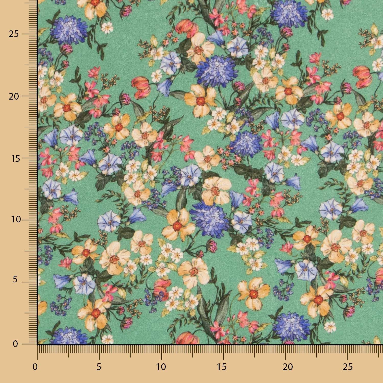 Viscose Faixas Florais Preta - Ribes y Casals