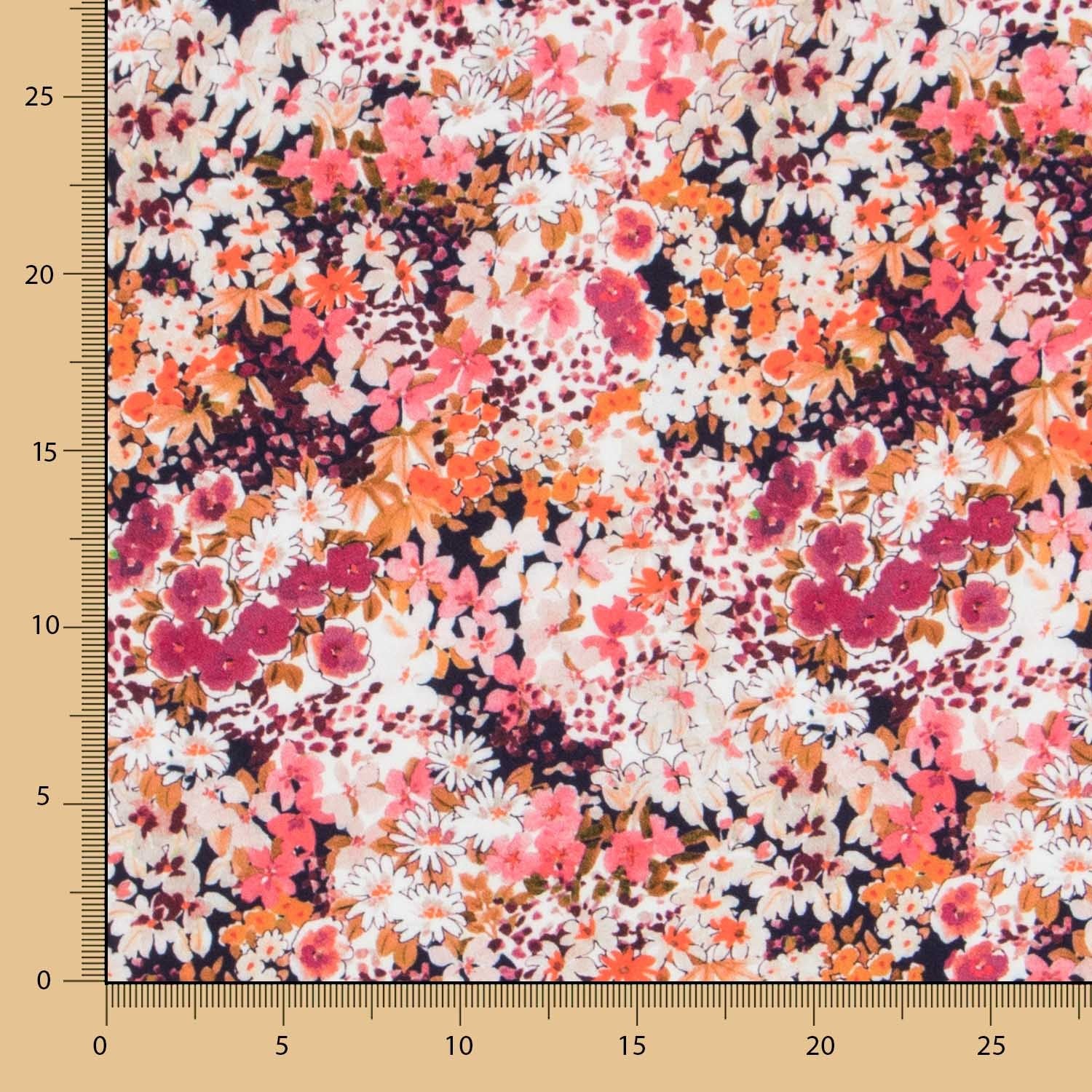 Retal Viscosa Estampada Crema Botánico 60x145 cm - Ribes y Casals