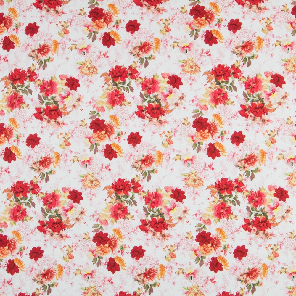 Viscose Faixas Florais Preta - Ribes y Casals