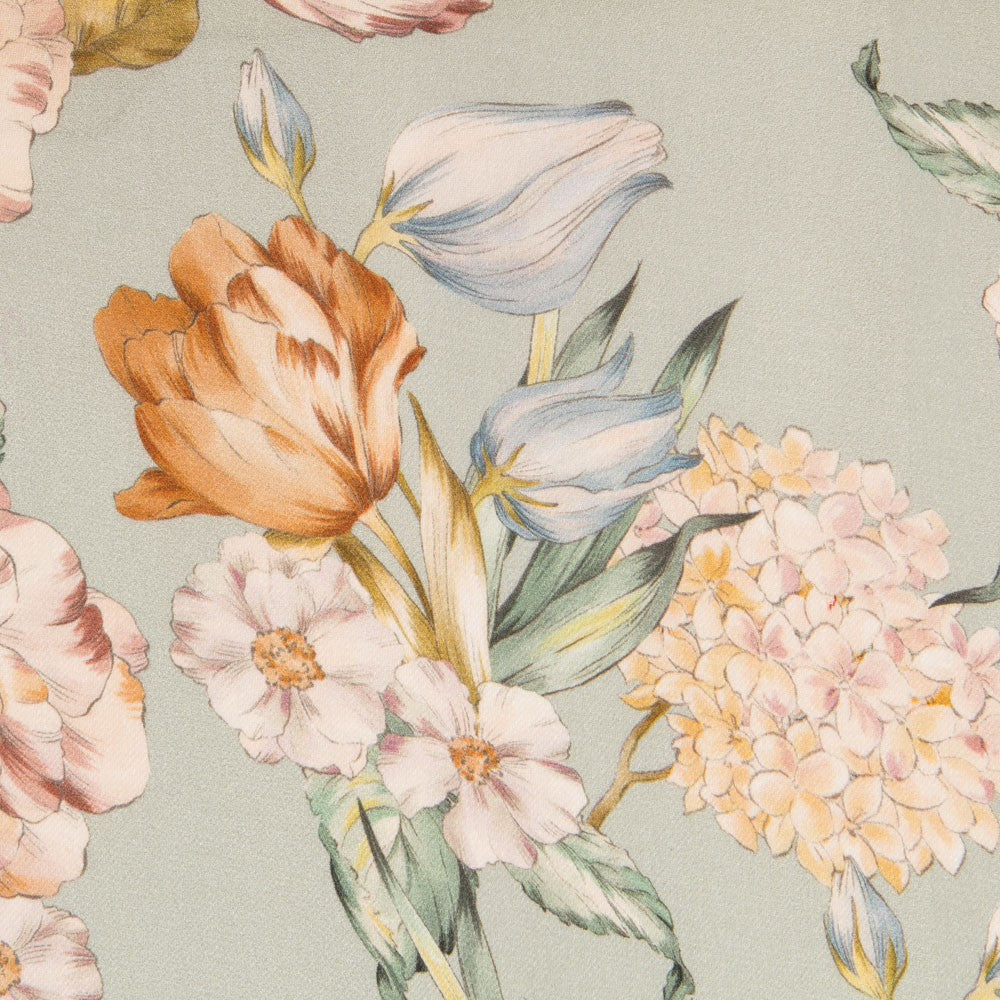 Viscose Faixas Florais Preta - Ribes y Casals