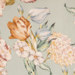 Viscose Faixas Florais Preta - Ribes y Casals