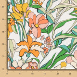 Viscose Faixas Florais Preta - Ribes y Casals