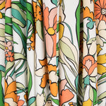 Viscose Faixas Florais Preta - Ribes y Casals