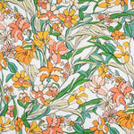 Viscose Faixas Florais Preta - Ribes y Casals