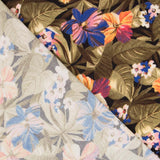 Viscose Faixas Florais Preta - Ribes y Casals