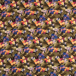 Viscose Faixas Florais Preta - Ribes y Casals