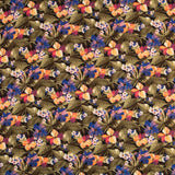 Viscose Faixas Florais Preta - Ribes y Casals