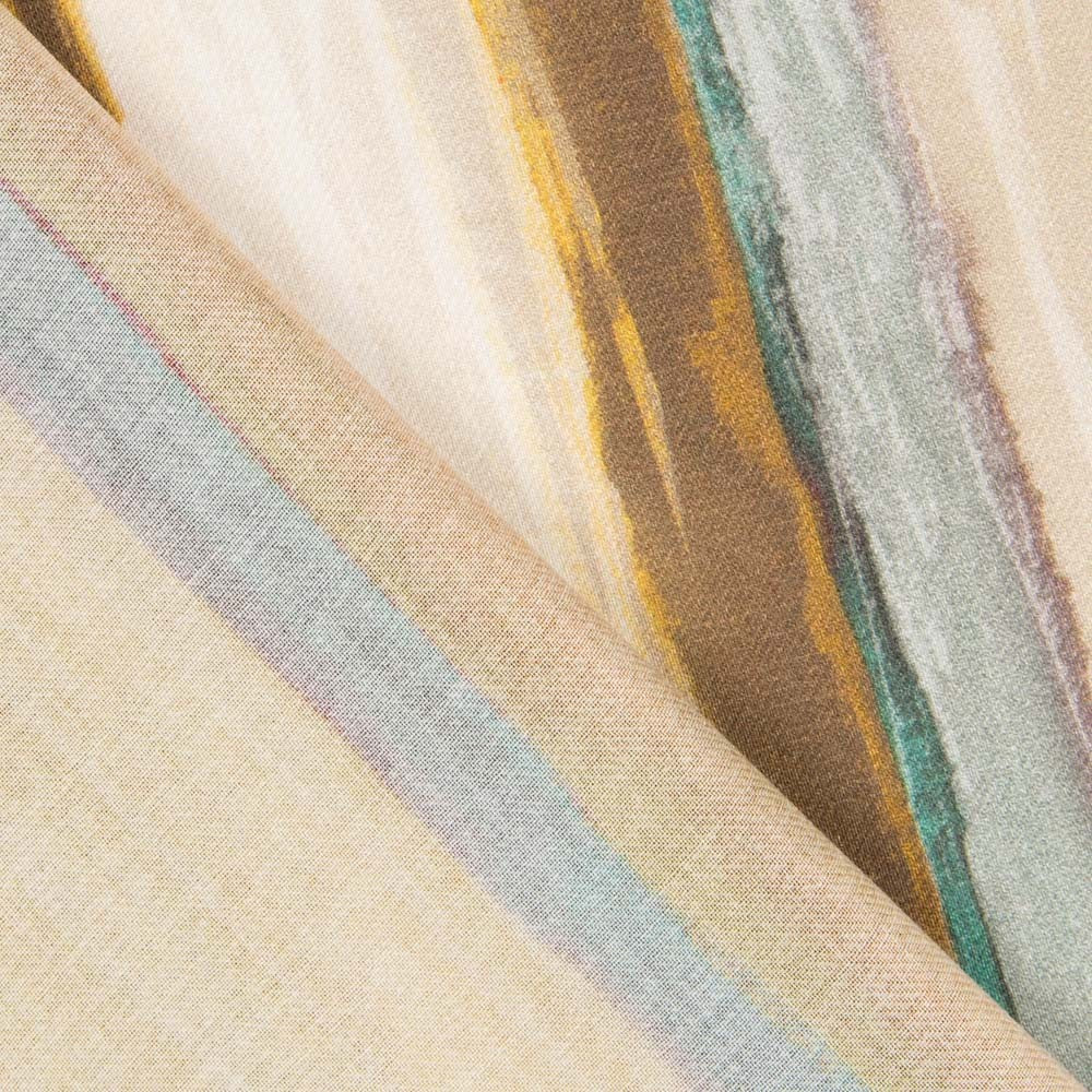 Viscose Faixas Florais Preta - Ribes y Casals