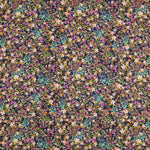 Viscose Faixas Florais Preta - Ribes y Casals