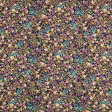 Viscose Faixas Florais Preta - Ribes y Casals