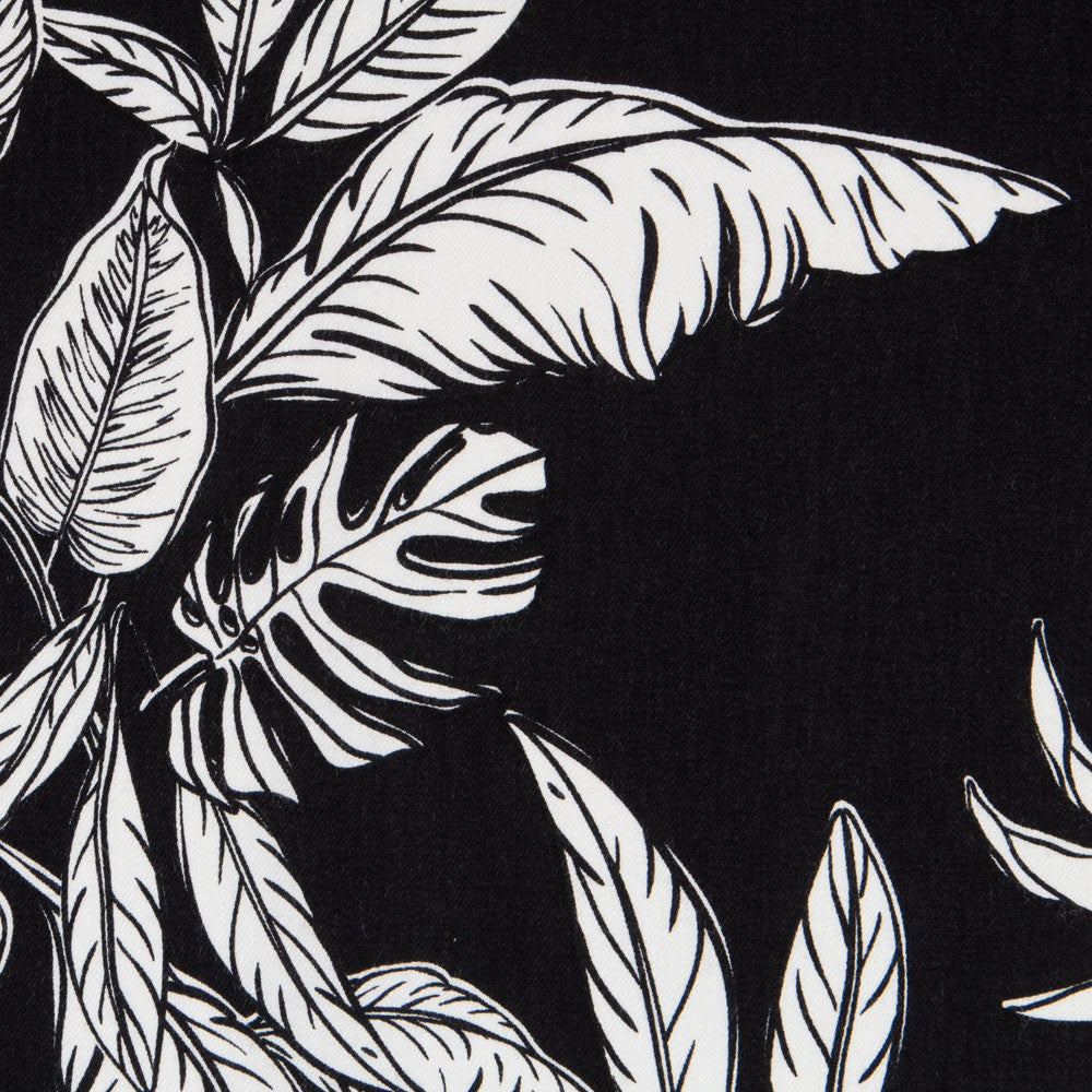Viscose Faixas Florais Preta - Ribes y Casals