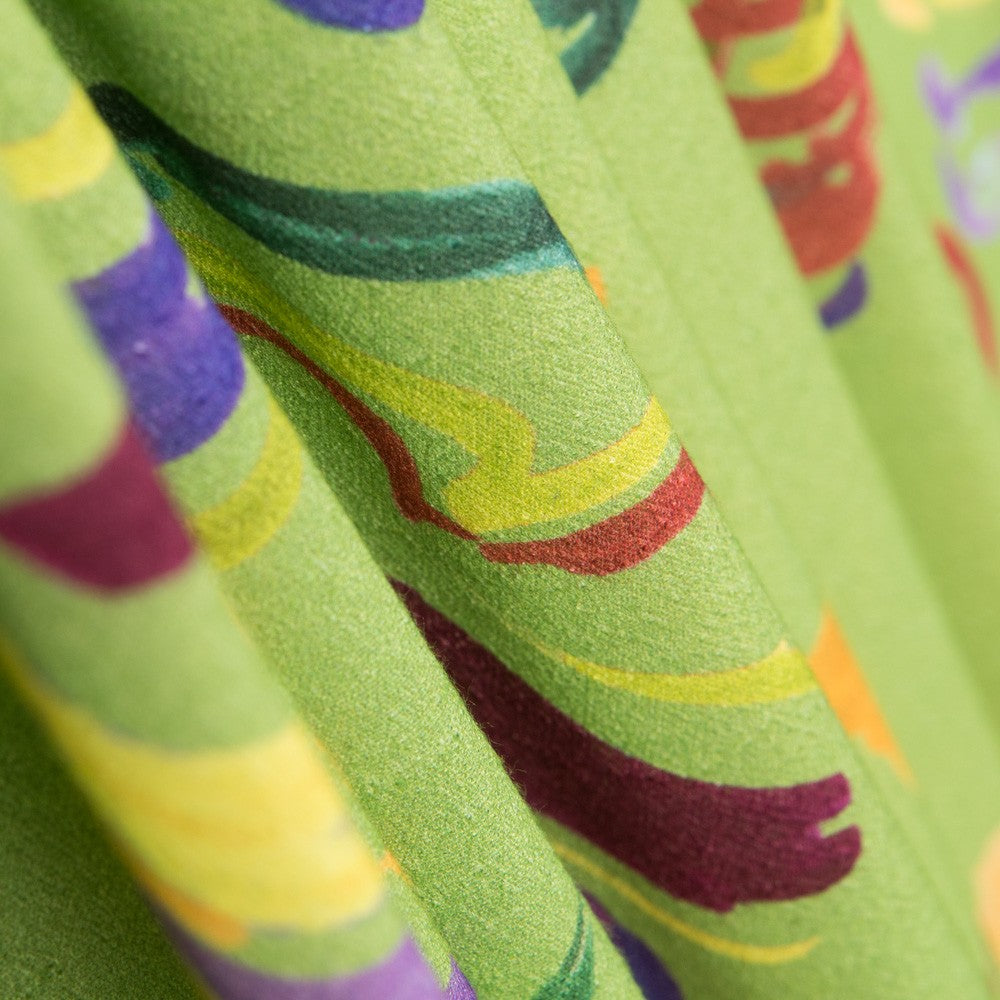 Viscose Faixas Florais Preta - Ribes y Casals