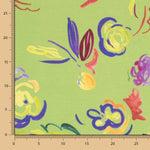 Viscose Faixas Florais Preta - Ribes y Casals