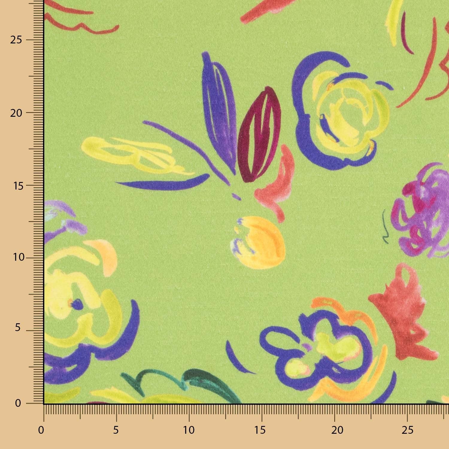 Viscose Faixas Florais Preta - Ribes y Casals