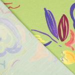 Viscose Faixas Florais Preta - Ribes y Casals