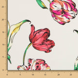 Viscose Faixas Florais Preta - Ribes y Casals