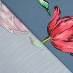 Viscose Faixas Florais Preta - Ribes y Casals