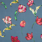 Viscose Faixas Florais Preta - Ribes y Casals