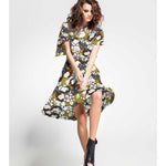 Viscose Floral Verde Militar - Ribes y Casals